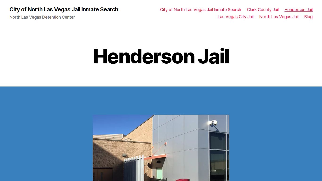 Henderson Jail - City of North Las Vegas Jail Inmate Search